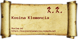 Kosina Klemencia névjegykártya